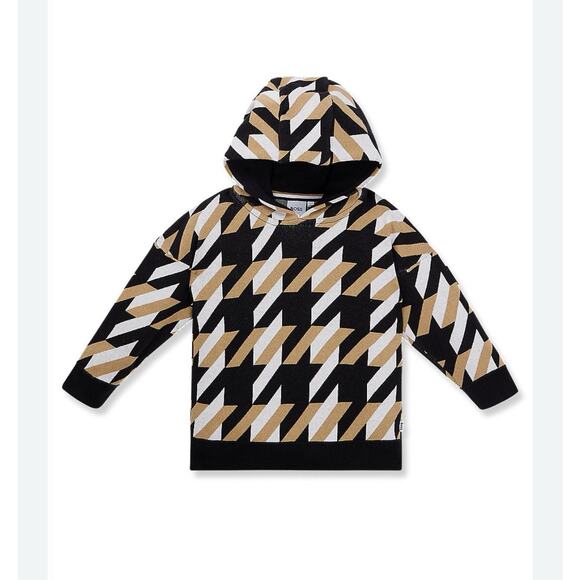 Hugo Boss Kids' hoodie with signature all-over patterns Size 5 2156 - Picture 1 of 9